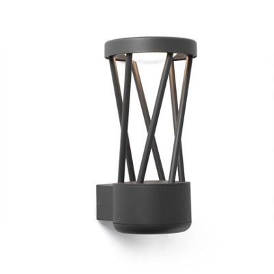 Luminosa Lighting Luminosa Twist Outdoor Led Dark Grey Wall Light 10W 3000K Ip65 from B&Q