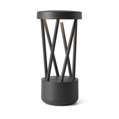 Luminosa Lighting Luminosa Twist Outdoor Led Dark Grey Pedestal Lamp 10W 3000K Ip65 from B&Q