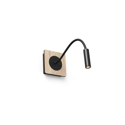 Luminosa Lighting Luminosa Mood Led Wood Wall Reader Light Black 2W 3000K from B&Q
