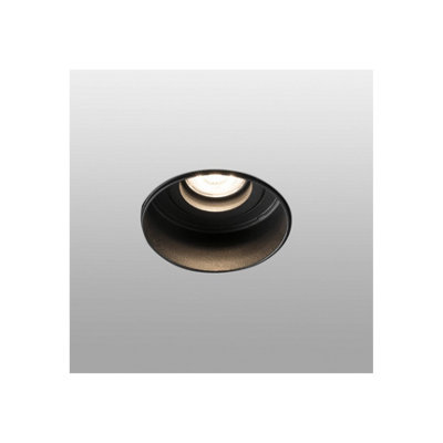 B&Q -  Luminosa Hyde Black Tiltable Round Recessed Downlight TrimlessGu10