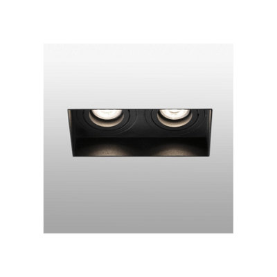 Luminosa Lighting Luminosa Hyde Trimless Black Tiltable Square Recessed DownlightGu10 from B&Q