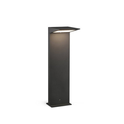 B&Q -  Luminosa Soleil Outdoor Dark Grey Bollard Solar Panel Light Ip54