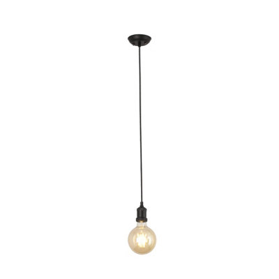 B&Q -  Luminosa Art Black Pendant Lamp E27 Max 60W 2M Wire