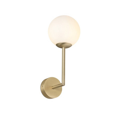 Luminosa Lighting Luminosa Gala Bathroom Globe Wall Lamp Satin Gold 1X G9 Ip44 from B&Q