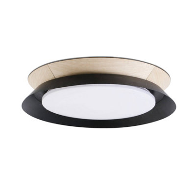 Luminosa Lighting Luminosa Tender Led Flush Ceiling Lamp Black 24W 3000K from B&Q