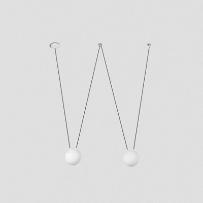 Mine 2 Light White Suspension Pendant, E27 - Image 3