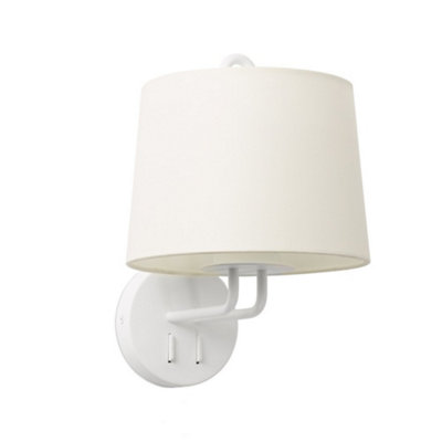 Luminosa Lighting Luminosa Montreal Wall Light With Shade WhiteE27 from B&Q