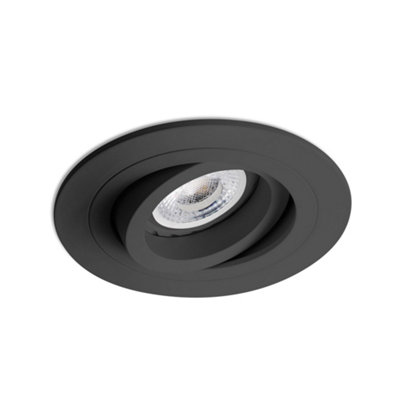 Luminosa Lighting Luminosa Rad Tiltable Black Recessed Downlight Gu10 from B&Q