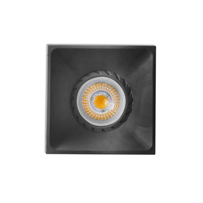 B&Q -  Luminosa Neon Black Recessed Downlight 1X Gu10 Square