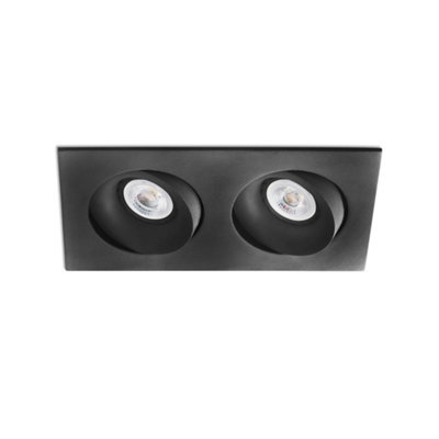 Luminosa Lighting Luminosa Arg Tiltable Black Recessed Downlight 2X Gu10 from B&Q