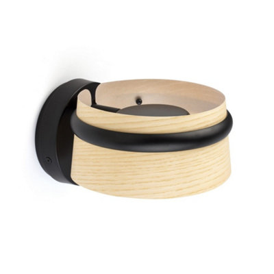 Luminosa Lighting Luminosa Loop Integrated Led Wall Light Black2700K from B&Q