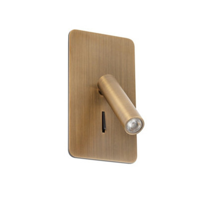 B&Q -  Luminosa Suau Integrated Led Reading Light Wall Light Bronze3000K