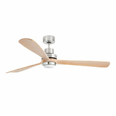 Luminosa Lighting Luminosa Lantau-G Led Matt NickelPine Ceiling Fan With Dc Motor from B&Q
