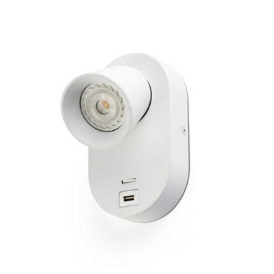 B&Q -  Luminosa Corb Integrated Led Wall Spotlight Wall Light White