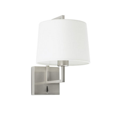 Luminosa Lighting Luminosa Frame Wall Light With Shade NickelE27 from B&Q