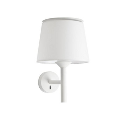 Luminosa Lighting Luminosa Savoy Wall Light With Shade WhiteE27 from B&Q