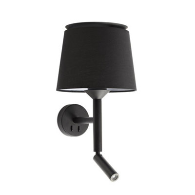 Luminosa Lighting Luminosa Savoy Reading Light Wall Light BlackE27 from B&Q