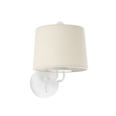 Luminosa Lighting Luminosa Montreal Wall Light With Shade WhiteE27 from B&Q