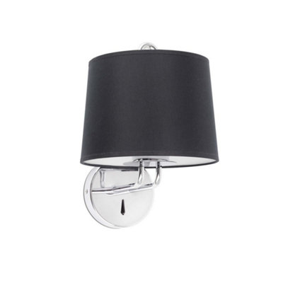 Luminosa Lighting Luminosa Montreal ChromeBlack Shade Wall Lamp