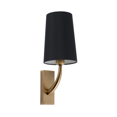 Luminosa Lighting Luminosa Rem Wall Light With Shade GoldE27 from B&Q