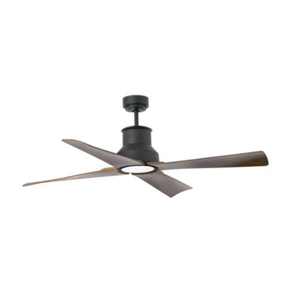 Luminosa Lighting Luminosa Winche Led Ceiling Fan With Dc Motor, 3000K, Ip44 Brown