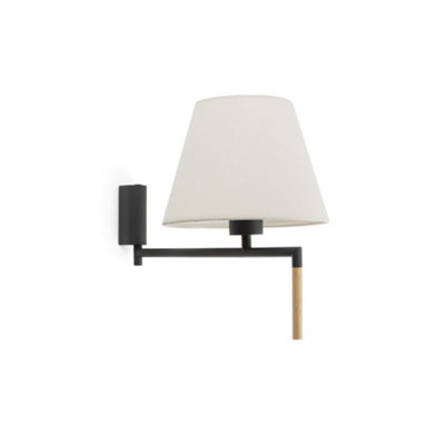 Luminosa Lighting Luminosa Ron Wall Light With Shade GreyE27 from B&Q