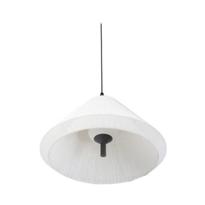 Luminosa Lighting Luminosa Saigon GreyMatt White Pendant Lamp T70 Cone Cap Ip65 from B&Q
