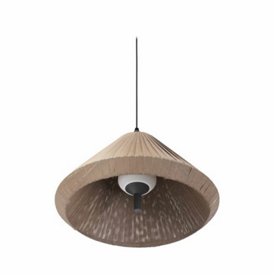 Luminosa Lighting Luminosa Saigon GreyBrown Pendant Lamp T70 Cone Cap 2700K Ip65 from B&Q