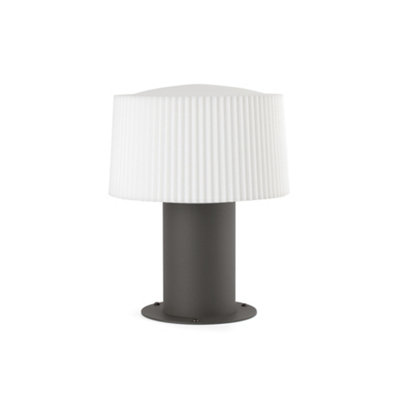 Luminosa Lighting Luminosa Muffin Outdoor Pedestal Light Dark Grey 1X E27 Ip44 from B&Q
