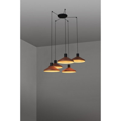 Luminosa Lighting Luminosa Kombo Cluster Pendant Ceiling Light OrangeE27 from B&Q