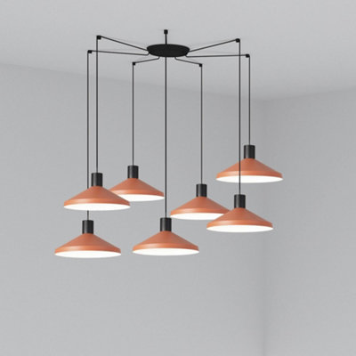 Luminosa Lighting Luminosa Kombo Cluster Pendant Ceiling Light OrangeE27 from B&Q