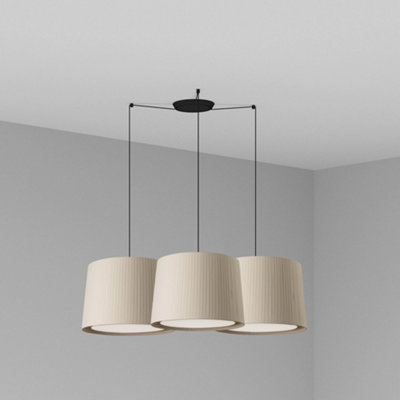 Luminosa Lighting Luminosa Samba Triple Cylindrical Cluster Drop Light BeigeE27 from B&Q