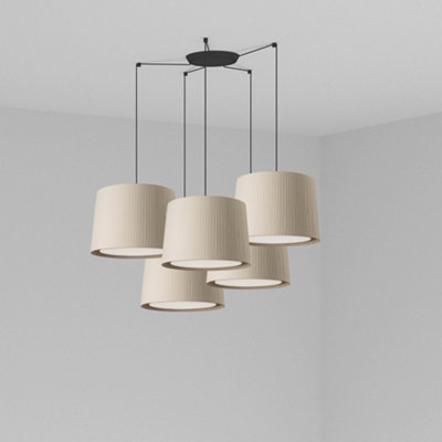 Luminosa Lighting Luminosa Samba Triple Cylindrical Cluster Drop Light BeigeE27 from B&Q