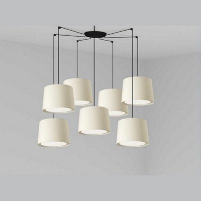 Luminosa Lighting Luminosa Conga White Pendant Suspension Pendant Lamp 7 Light from B&Q