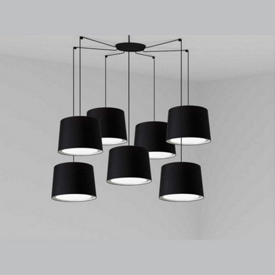 Luminosa Lighting Luminosa Conga Black Pendant Suspension Pendant Lamp 7 Light from B&Q
