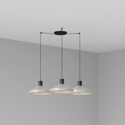 Luminosa Lighting Luminosa Kombo Grey Cluster Drop Dome Pendant Lamp 400 3L from B&Q