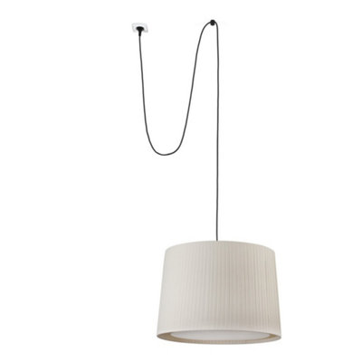 Luminosa Lighting Luminosa Samba BlackBeige Cylindrical Pendant Lamp With Plug from B&Q