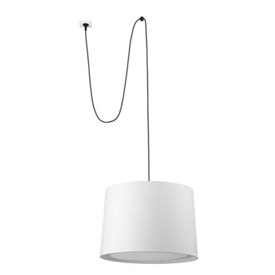 Luminosa Lighting Luminosa Conga White Cylindrical Pendant Lamp With Plug from B&Q