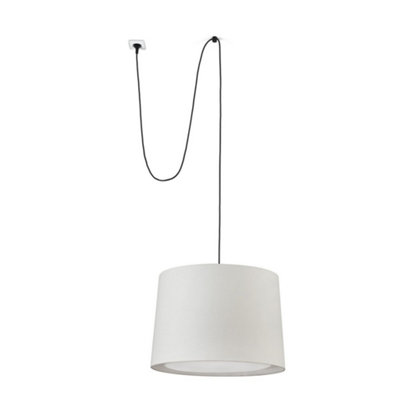 Luminosa Lighting Luminosa Conga Beige Cylindrical Pendant Lamp With Plug from B&Q