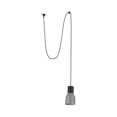 Luminosa Lighting Luminosa Kombo Grey Dome Pendant Lamp 120 With Plug from B&Q