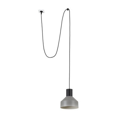 Luminosa Lighting Luminosa Kombo Grey Dome Pendant Lamp 200 With Plug 3000K from B&Q