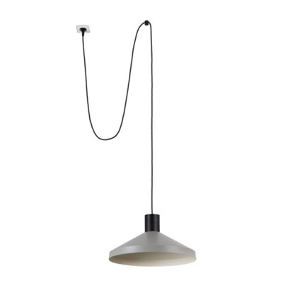Luminosa Lighting Luminosa Kombo Grey Dome Pendant Lamp 400 With Plug from B&Q