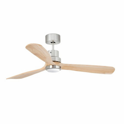 Luminosa Lighting Luminosa Lantau Led Matt NickelPine Ceiling Fan With Dc Motor from B&Q