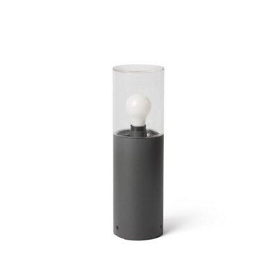 Luminosa Lighting Luminosa Kila Dark Grey Beacon Pedestal Lamp 40Cm Transparent 2700K Ip65 from B&Q