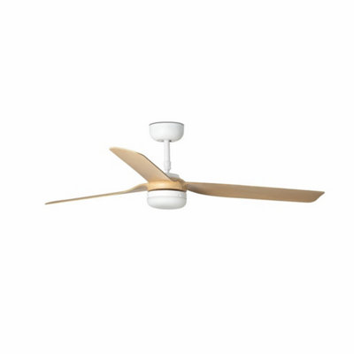 Luminosa Lighting Luminosa Punt Led Wood 3 Blade Ceiling Fan With Dc Motor White