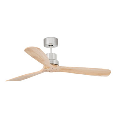B&Q -  Luminosa Lantau Large Matt NickelPine Ceiling Fan With Dc Motor6 Speed