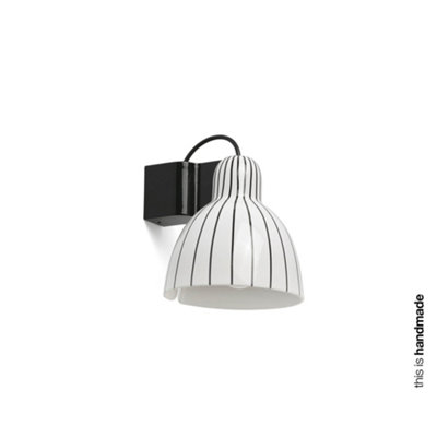Luminosa Lighting Luminosa Venice White Dome Wall Lamp Stripes from B&Q