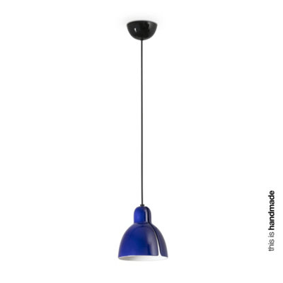Luminosa Lighting Luminosa Venice Cobalt Blue Dome Pendant Lamp from B&Q