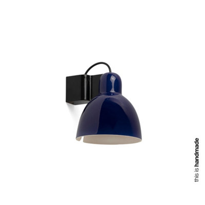 Luminosa Lighting Luminosa Venice White Dome Wall Lamp Cobalt Blue from B&Q