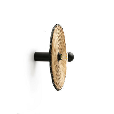 Netlighting Unisex Black Costas 400 H140 Rattan Wall Ceiling Lamp - Image 3